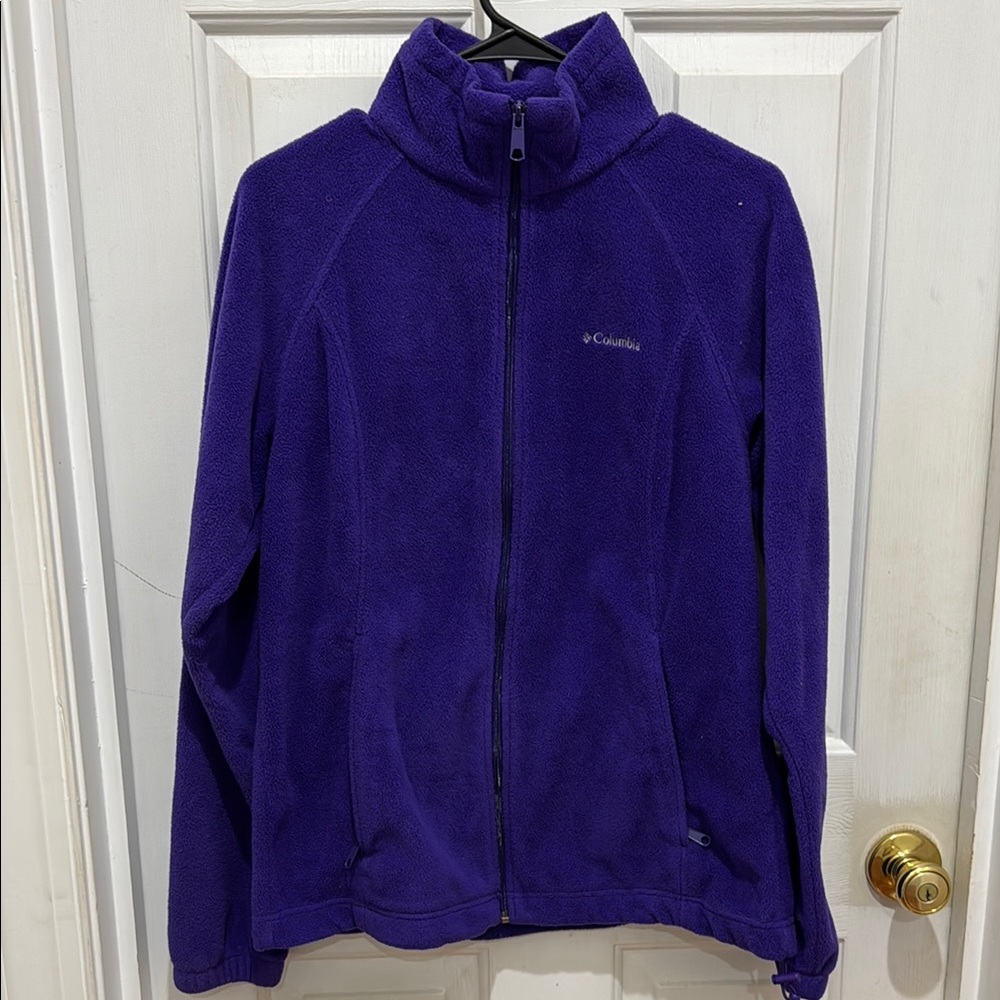 Columbia Purple Fleece Jacket with High Collar